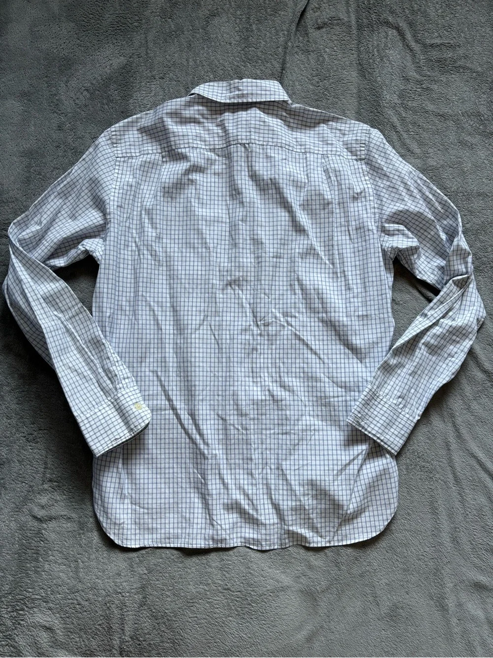 VTG  J.Crew Men's Flannel Shirt Size Medium Slim Green White Plaid 100% Cotton